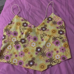 cute y2k yellow crop top